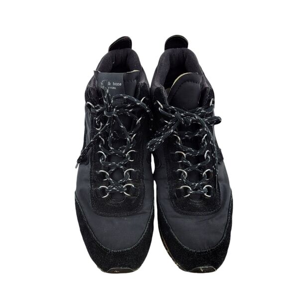 rag & bone Retro Hiker Womens 39.5 9.5 Black High Top Sneakers Lace Up Designer - Picture 4 of 11